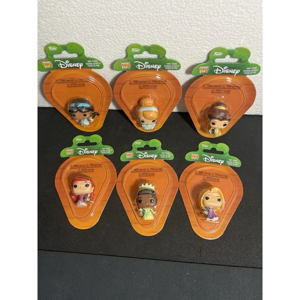 FUNKO POCKET POP DISNEY PRINCESS EASTER SET OF 6 NEW Ariel Jasmine Belle Tiana